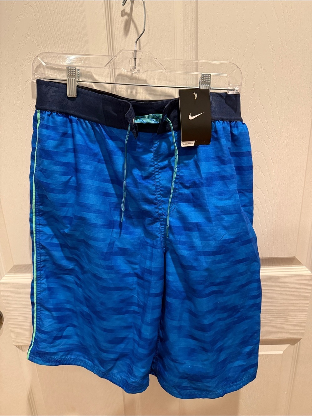 Nike Blue & Navy Men's Swim Trunks with Aqua